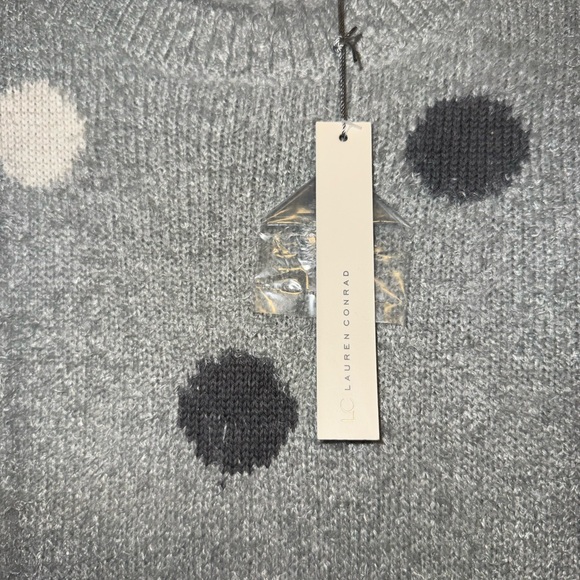 LC Lauren Conrad Gray Polka Dot Sweater - Picture 3 of 7